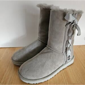 UGG Pala Women's Sheepskin Bow Lace Up Boot 1017531 Seal US 8